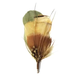 Genius Bowtie - Tchaikovsky - Beige Brown - Real Feathers Pin - Luxury High Quality Pin - Avvenice