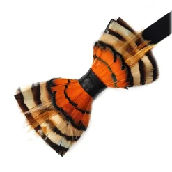 Genius Bowtie - Van Gogh - Black - Suede Leather Bow Tie with Feathers - Luxury High Quality Bow Tie - Avvenice