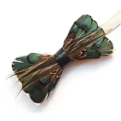 Genius Bowtie - Vivaldi - Beige - Suede Leather Bow Tie with Feathers - Luxury High Quality Bow Tie - Avvenice