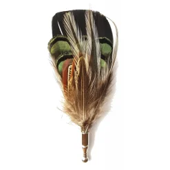 Genius Bowtie - Vivaldi - Gold Green - Real Feathers Pin - Luxury High Quality Pin - Avvenice