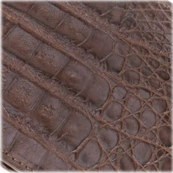 Gian Ferrente - Est. 1982 - Classic Bi-Fold Leather Wallet in Crocodile Belly - Brown - Luxury High Quality - Avvenice