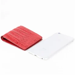 Gian Ferrente - Est. 1982 - Classic Bi-Fold Leather Wallet in Crocodile Belly - Red - Luxury High Quality - Avvenice