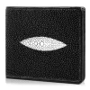 Gian Ferrente - Est. 1982 - Classic Bi-Fold Leather Wallet in Stingray - Black - Luxury High Quality - Avvenice
