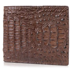 Gian Ferrente - Est. 1982 - Classic Bi-Fold Leather Wallet in Caiman Hornback - Brown - Luxury High Quality - Avvenice