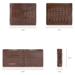 Gian Ferrente - Est. 1982 - Classic Bi-Fold Leather Wallet in Caiman Hornback - Brown - Luxury High Quality - Avvenice