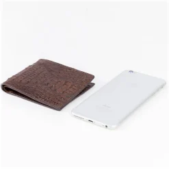 Gian Ferrente - Est. 1982 - Classic Bi-Fold Leather Wallet in Caiman Hornback - Brown - Luxury High Quality - Avvenice