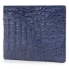 Gian Ferrente - Est. 1982 - Classic Bi-Fold Leather Wallet in Caiman Hornback - Blue Navy - Luxury High Quality - Avvenice