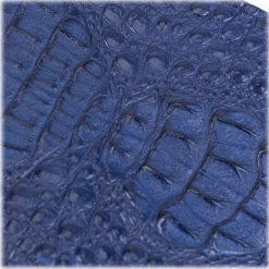 Gian Ferrente - Est. 1982 - Classic Bi-Fold Leather Wallet in Caiman Hornback - Blue Navy - Luxury High Quality - Avvenice