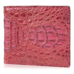 Gian Ferrente - Est. 1982 - Classic Bi-Fold Leather Wallet in Caiman Hornback - Red - Luxury High Quality - Avvenice