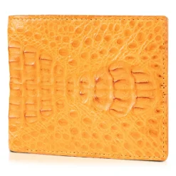 Gian Ferrente - Est. 1982 - Classic Bi-Fold Leather Wallet in Caiman Hornback - Yellow - Luxury High Quality - Avvenice