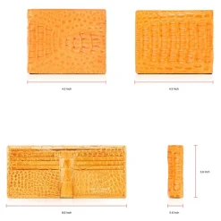 Gian Ferrente - Est. 1982 - Classic Bi-Fold Leather Wallet in Caiman Hornback - Yellow - Luxury High Quality - Avvenice