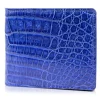 Gian Ferrente - Est. 1982 - Classic Bi-Fold Leather Wallet in Crocodile Belly - Blue Navy - Luxury High Quality - Avvenice