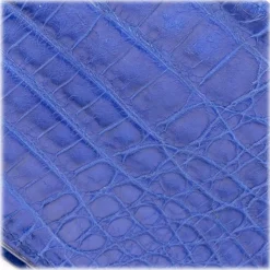 Gian Ferrente - Est. 1982 - Classic Bi-Fold Leather Wallet in Crocodile Belly - Blue Navy - Luxury High Quality - Avvenice