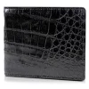 Gian Ferrente - Est. 1982 - Classic Bi-Fold Leather Wallet in Crocodile Belly - Black - Luxury High Quality - Avvenice