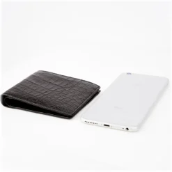 Gian Ferrente - Est. 1982 - Classic Bi-Fold Leather Wallet in Crocodile Belly - Black - Luxury High Quality - Avvenice