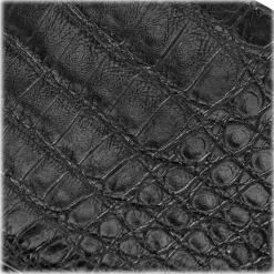 Gian Ferrente - Est. 1982 - Classic Bi-Fold Leather Wallet in Crocodile Belly - Black - Luxury High Quality - Avvenice