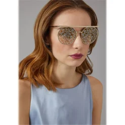Giorgio Armani - Catwalk - Catwalk Sunglasses with Floral Lenses - Gold Yellow - Sunglasses - Giorgio Armani Eyewear - Avvenice