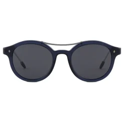 Giorgio Armani - Classic Pantos - Oval Frame Sunglasses - Blue - Sunglasses - Giorgio Armani Eyewear - Avvenice