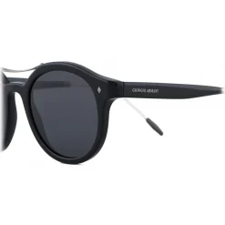 Giorgio Armani - Classic Pantos - Oval Frame Sunglasses - Black - Sunglasses - Giorgio Armani Eyewear - Avvenice