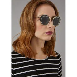 Giorgio Armani - Double Circle - Sunglasses with Double Circle Frame - Gold - Sunglasses - Giorgio Armani Eyewear - Avvenice