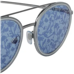 Giorgio Armani - Floral - Sunglasses with Floral Print Lenses - Blue - Sunglasses - Giorgio Armani Eyewear - Avvenice