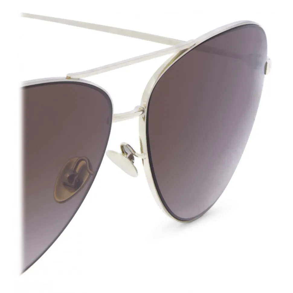 Giorgio Armani - Metal Pilot Frame Sunglasses with 18K Gold Plating - Brown - Sunglasses - Giorgio Armani Eyewear - Avvenice