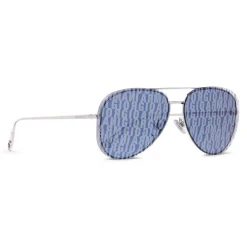 Giorgio Armani - Metal Round Oval Frame Sunglasses - Silver - Sunglasses - Giorgio Armani Eyewear - Avvenice