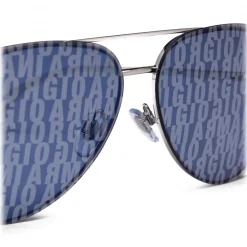 Giorgio Armani - Metal Round Oval Frame Sunglasses - Silver - Sunglasses - Giorgio Armani Eyewear - Avvenice