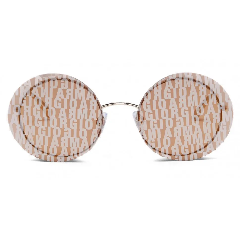 Giorgio Armani - Metal Round Oval Frame Sunglasses - Gold - Sunglasses - Giorgio Armani Eyewear - Avvenice