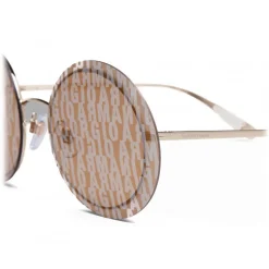 Giorgio Armani - Metal Round Oval Frame Sunglasses - Gold - Sunglasses - Giorgio Armani Eyewear - Avvenice