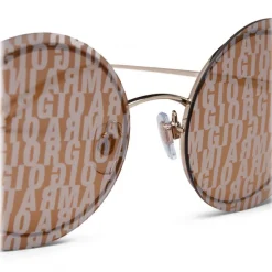 Giorgio Armani - Metal Round Oval Frame Sunglasses - Gold - Sunglasses - Giorgio Armani Eyewear - Avvenice