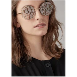 Giorgio Armani - Metal Round Oval Frame Sunglasses - Gold - Sunglasses - Giorgio Armani Eyewear - Avvenice