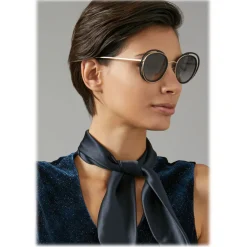 Giorgio Armani - Open Lenses Round Frame Sunglasses - Grey - Sunglasses - Giorgio Armani Eyewear - Avvenice