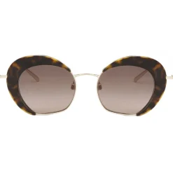 Giorgio Armani - Retrò - Metal Sunglasses with Animalier Lenses - Brown - Sunglasses - Giorgio Armani Eyewear - Avvenice