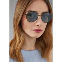 Giorgio Armani - Round Frame - Metal Round Frame Sunglasses - Blue - Sunglasses - Giorgio Armani Eyewear - Avvenice