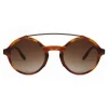 Giorgio Armani - Round Frame Sunglasses with Metal Details - Dark Grey - Giorgio Armani Eyewear - Avvenice