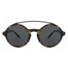 Giorgio Armani - Round Frame Sunglasses with Metal Details - Grey - Giorgio Armani Eyewear - Avvenice