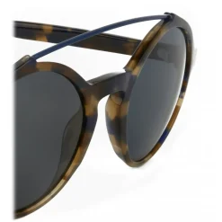 Giorgio Armani - Round Frame Sunglasses with Metal Details - Grey - Giorgio Armani Eyewear - Avvenice