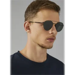 Giorgio Armani - Round Frame - Metal Round Frame Sunglasses - Black - Sunglasses - Giorgio Armani Eyewear - Avvenice