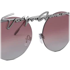 Giorgio Armani - Signature - Metal Round Frame Sunglasses - Pink - Sunglasses - Giorgio Armani Eyewear - Avvenice