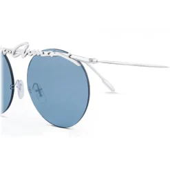 Giorgio Armani - Signature - Metal Round Frame Sunglasses - Silver - Sunglasses - Giorgio Armani Eyewear - Avvenice