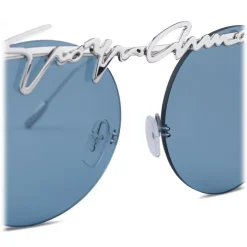 Giorgio Armani - Signature - Metal Round Frame Sunglasses - Silver - Sunglasses - Giorgio Armani Eyewear - Avvenice