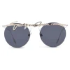 Giorgio Armani - Signature - Metal Round Frame Sunglasses - Gold - Sunglasses - Giorgio Armani Eyewear - Avvenice
