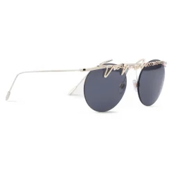 Giorgio Armani - Signature - Metal Round Frame Sunglasses - Gold - Sunglasses - Giorgio Armani Eyewear - Avvenice