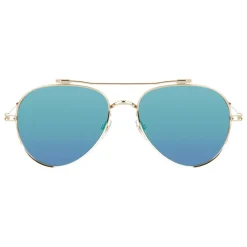 Givenchy - Aviator Sunglasses in Metal Frame with Golden Finish and Turquoise - Sunglasses - Givenchy Eyewear - Avvenice