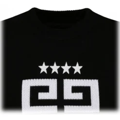 Givenchy - Black and White Cotton 4G Stars Pullover - Givenchy Exclusive Luxury Collection - Avvenice