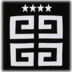 Givenchy - Black and White Cotton 4G Stars Pullover - Givenchy Exclusive Luxury Collection - Avvenice
