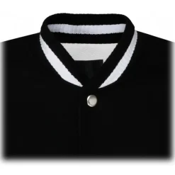 Givenchy - Black and White Wool and Leather Bomber Jacket - Givenchy Exclusive Luxury Collection - Avvenice