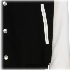 Givenchy - Black and White Wool and Leather Bomber Jacket - Givenchy Exclusive Luxury Collection - Avvenice