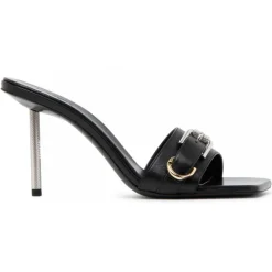 Givenchy - Black Calf Leather Voyou Sandals - Givenchy Exclusive Luxury Collection - Avvenice